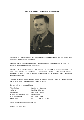 A preview of a PDF biography for Holbourn, Edwin Cecil